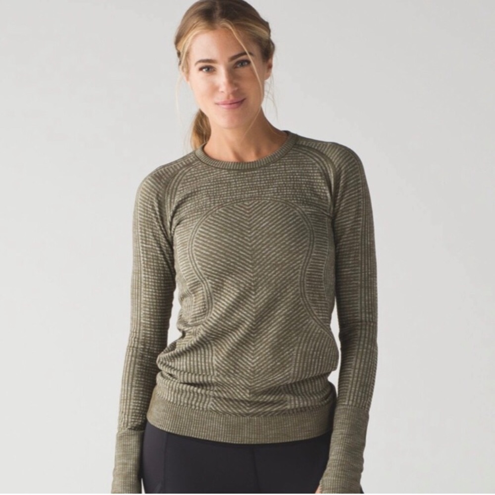 Lululemon rest less pullover heathered military green 4